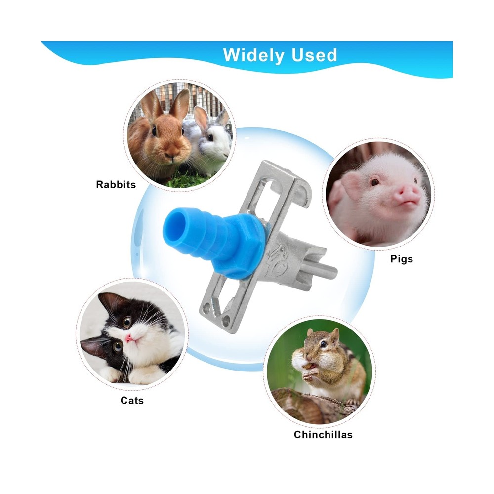 Automatic Rabbit Watering Kit Include 6 Nipple Drinker Feeders, ID ... Fast Ship