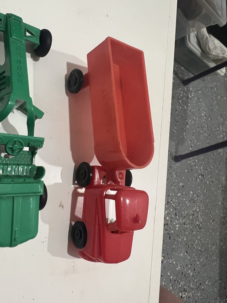 Vintage Plastic Farm Trucks from old scale Train Layout