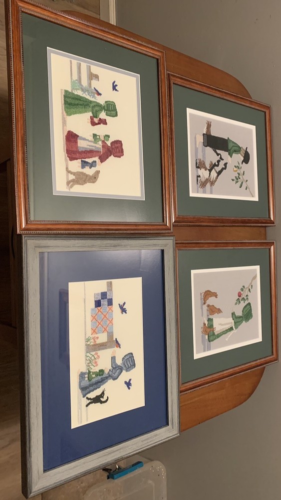 Framed Cross Stitch 4 Pieces