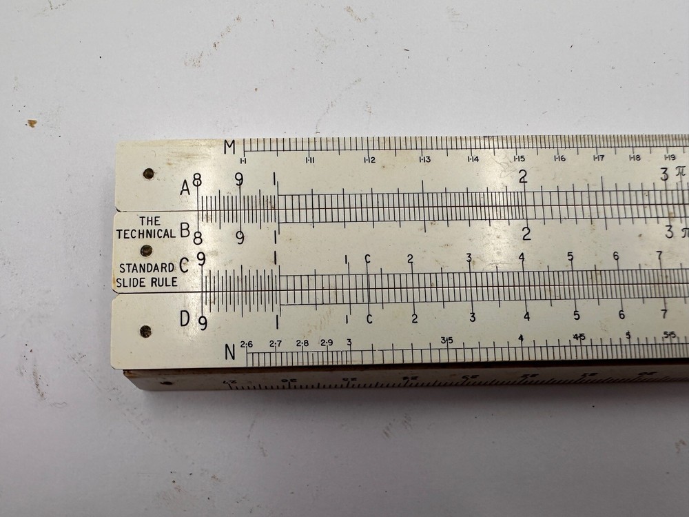 Vintage The Technical Standard Slide Rule Ruler Complete With Box British Made