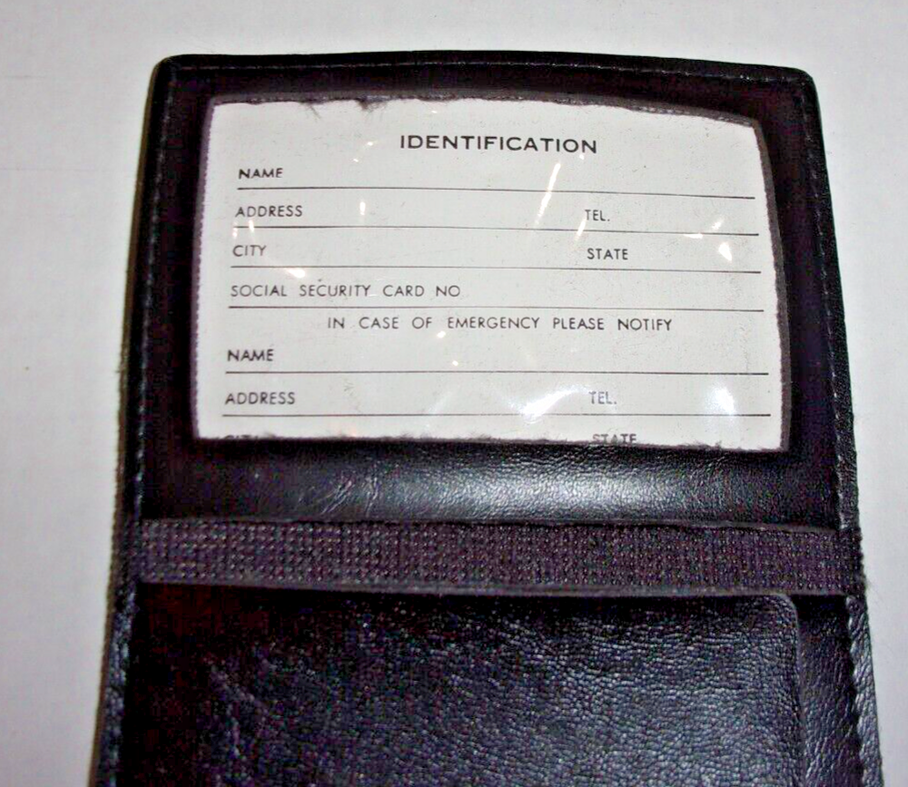 LEATHER MILITARY ID WALLET HOLDS ID CARD