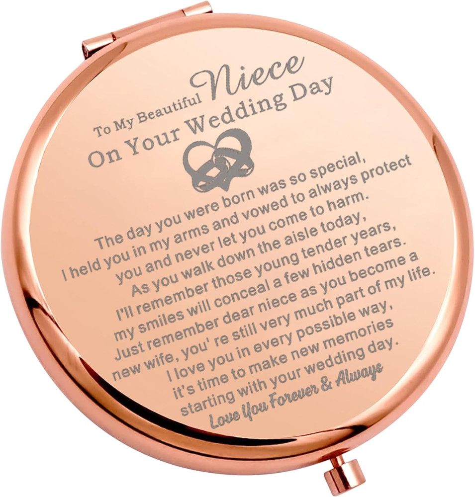 Niece Wedding Gift Bride Gift Folding Makeup Mirror Compact Mirror (Love You For