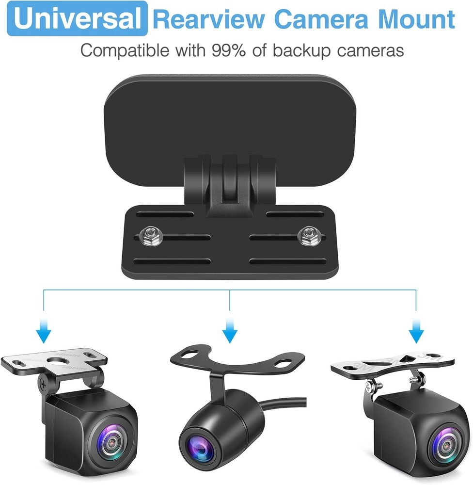 Dash Cam Rear Camera Mount(2 PCS), Universal View black