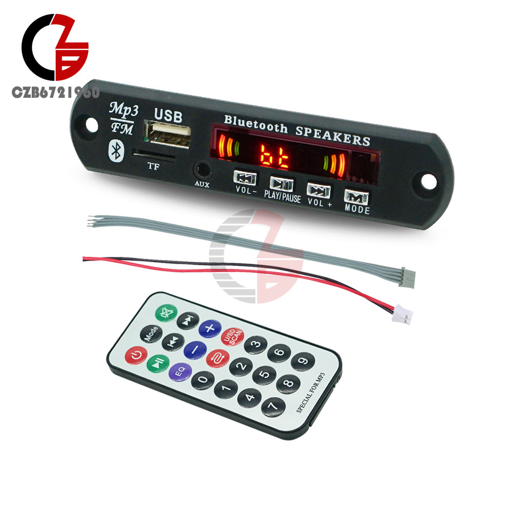 Wireless Bluetooth 12V MP3 WMA Decoder Board Audio Module USB TF Radio Car New