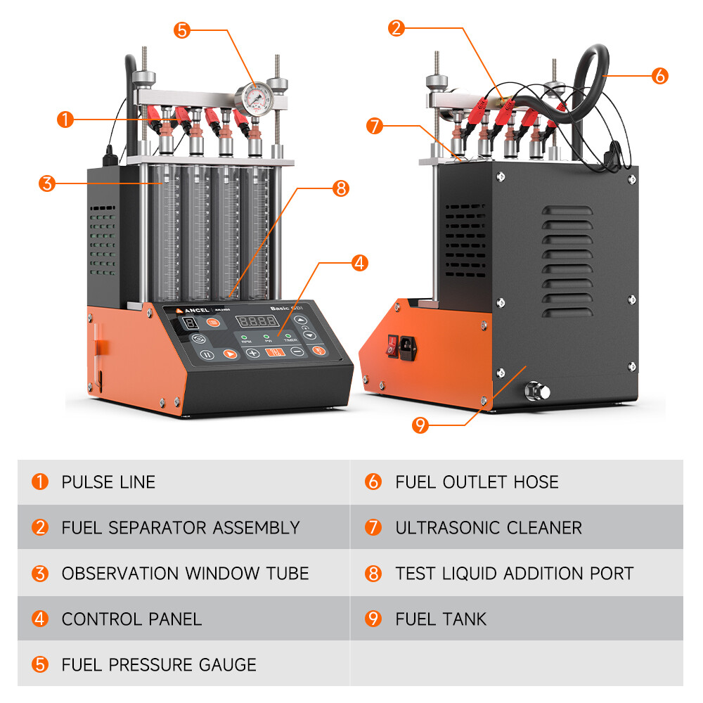 Fuel Injector Cleaner & Tester Machine Ultrasonic Cleaning Machine Reverse Flush