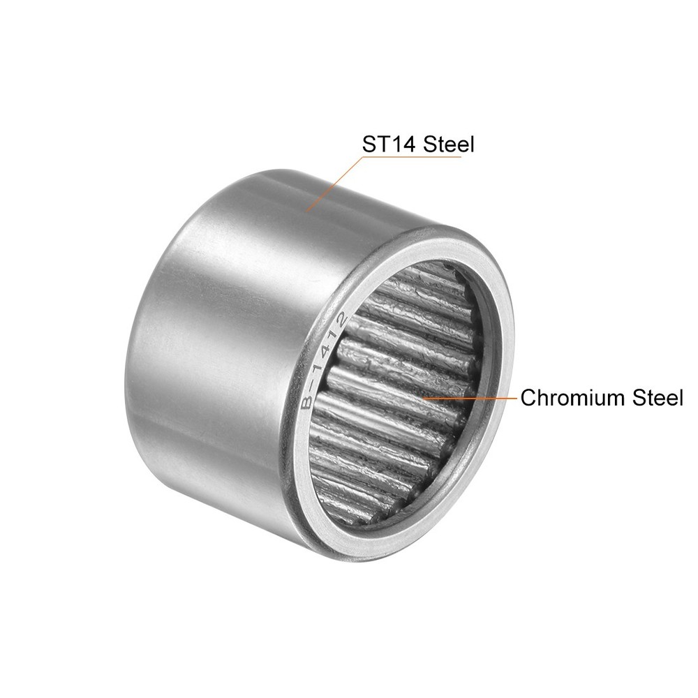 2pcs - B1412 Needle Roller Bearings 7/8"x1-1/8"x3/4" Full Complement Drawn Cup