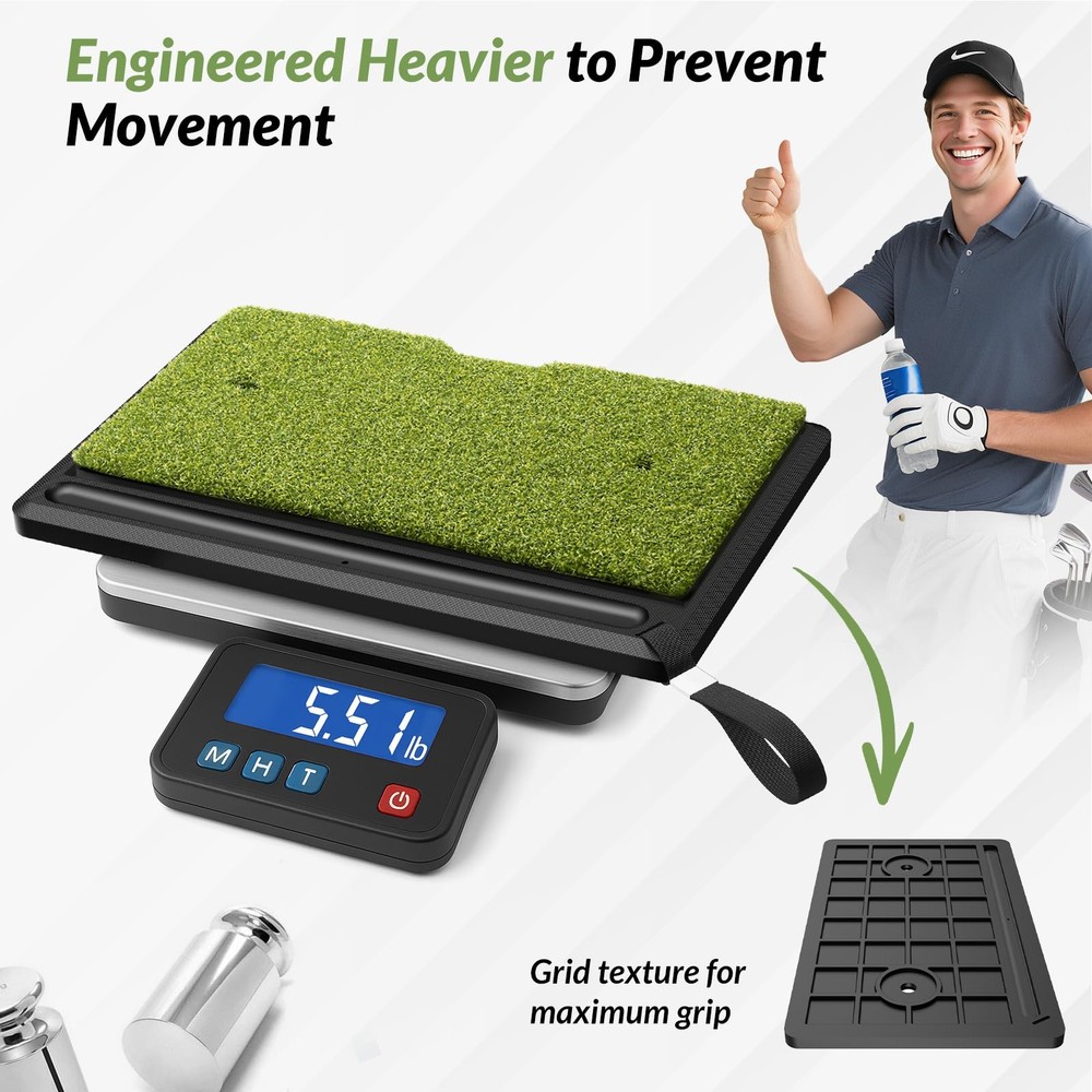 EAGLE WORK 2in1 Golf Hitting Mat with Replaceable Turf, Ball Tray and Durable...