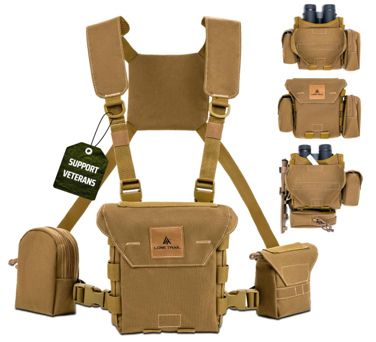 Waterproof Binocular Harness Chest Pack,Lightweight with Silent Magnetic Closure