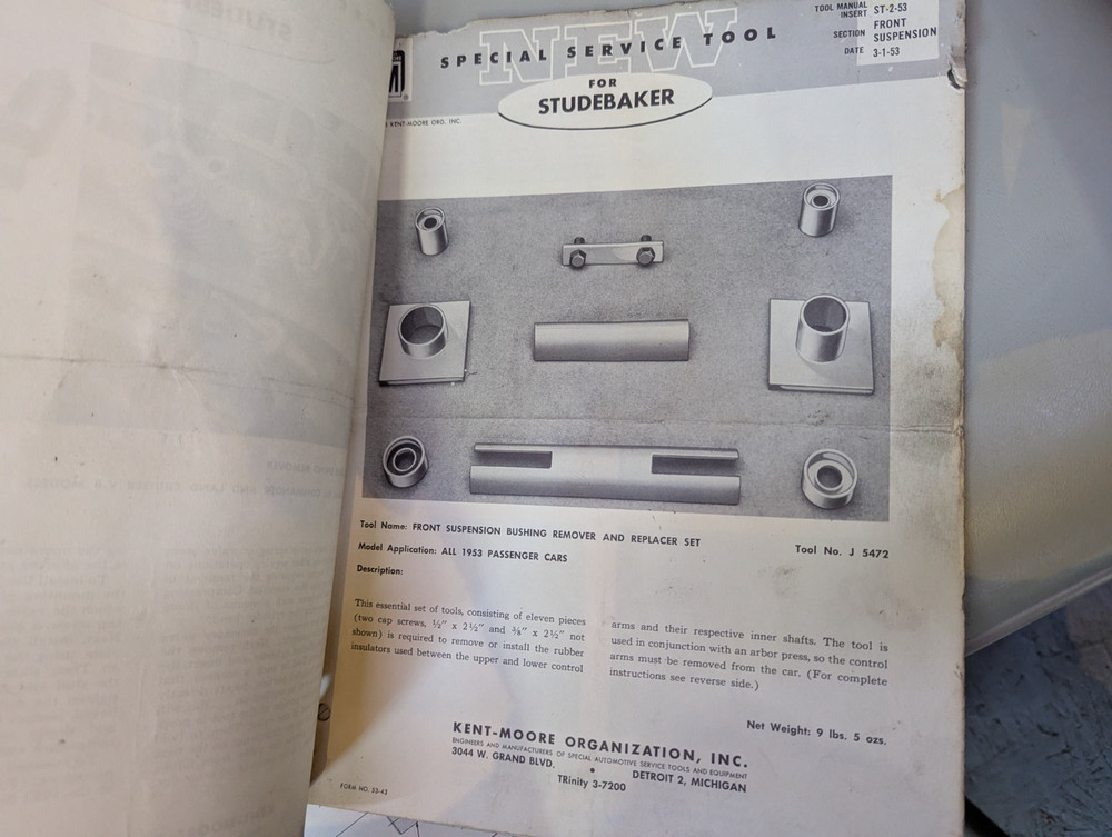 Studebaker Accessory Repair Tools Flyer