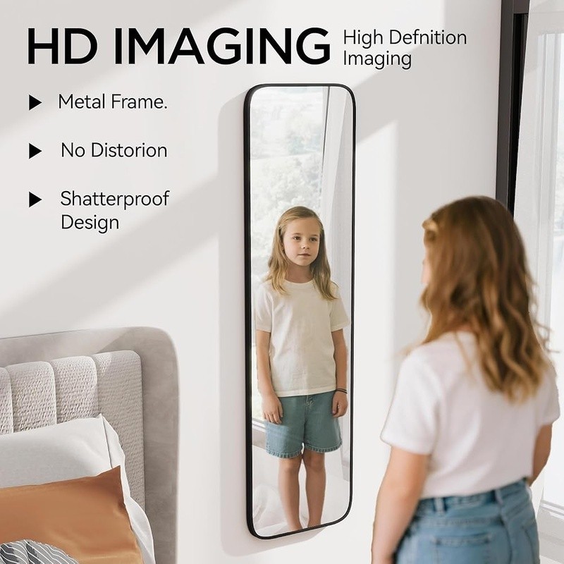 Wall Mounted Rectangular Mirror Aluminum Frame Bedroom Bathroom Living Room New