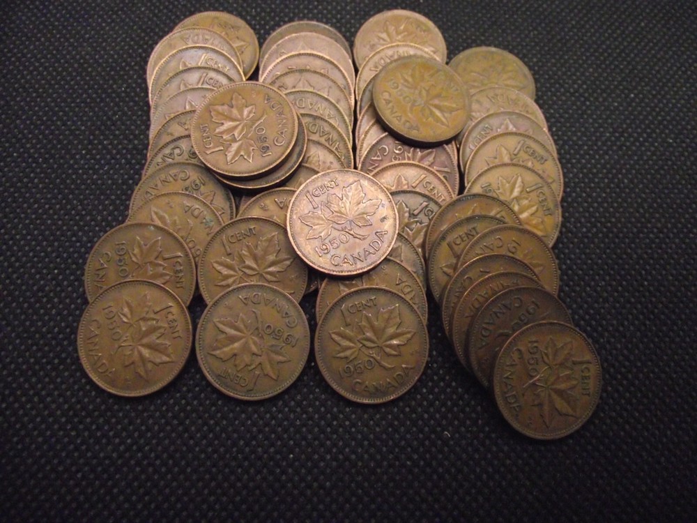 Canada 1950 Cent 50 Coin Roll
