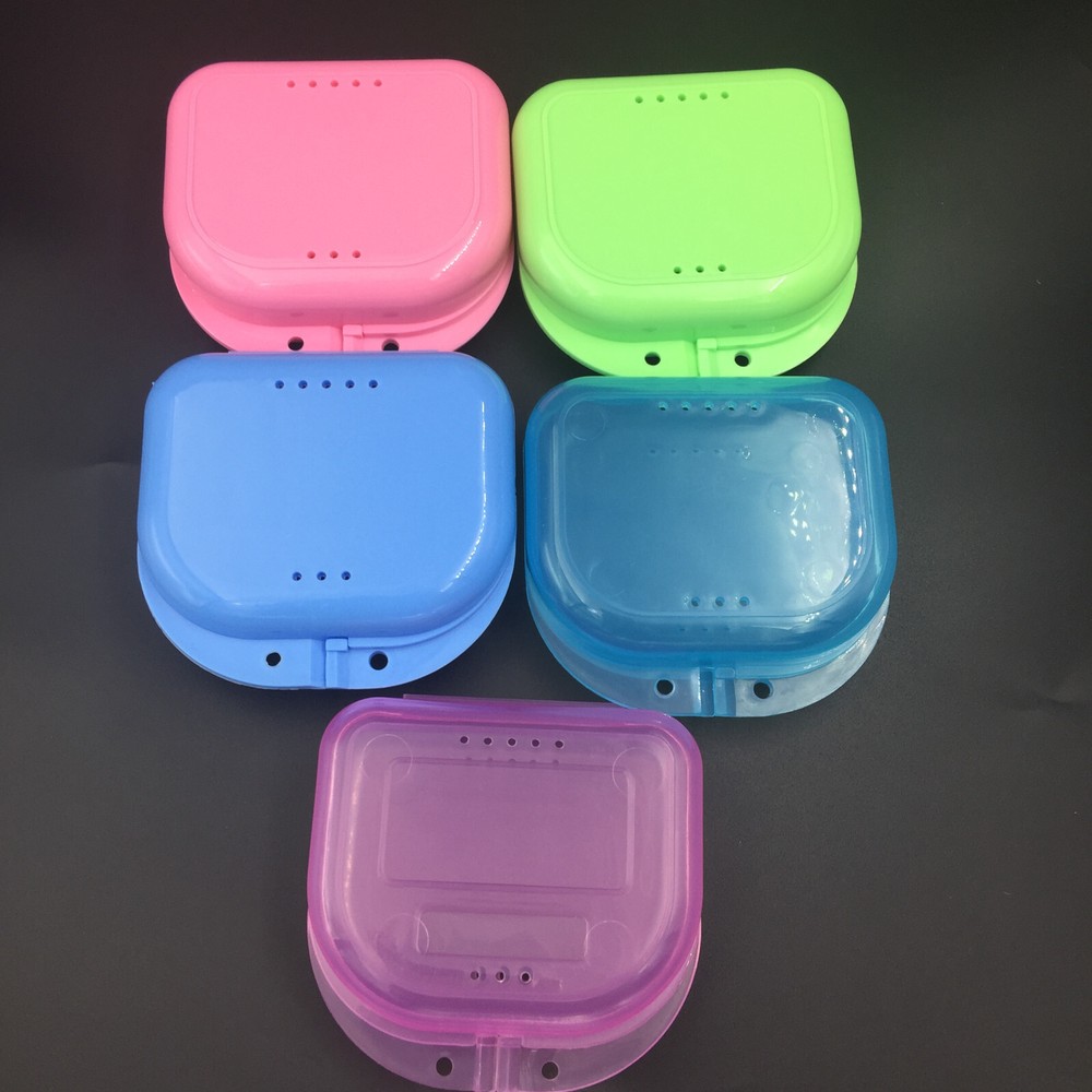 10pcs Dental Retainer Denture Storage Case Box Mouthguard Container Assorted