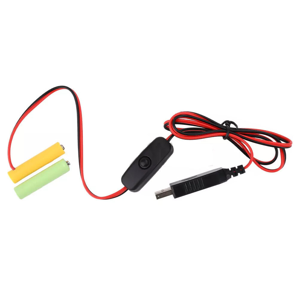 2PCS/Set 3V AAA Eliminator Cables 1M Dummy-Battery Power Cord Replacement