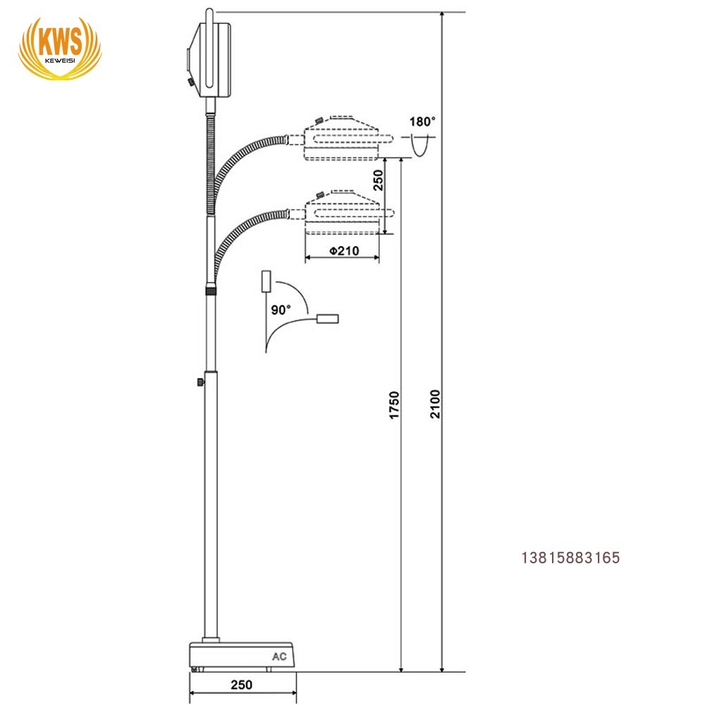 12 Holes 36W LED Mobile Shadowless Surgical Light Veterinary Examination Light
