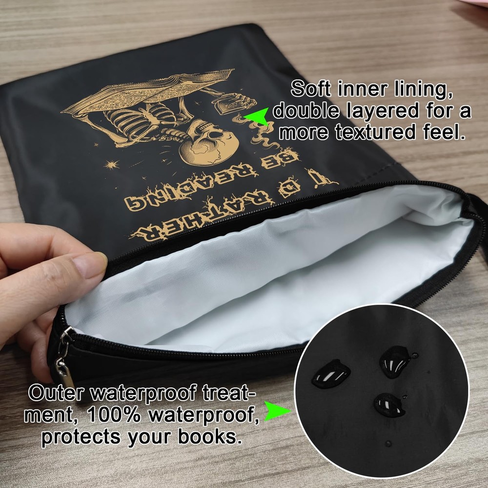 Large Black-E Reader Tarot Card Book Sleeve Pouch With Zipper Protector