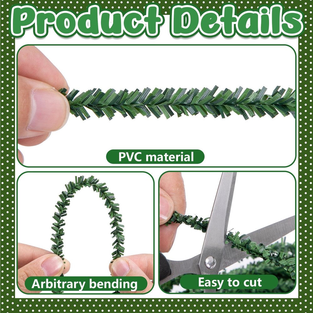 codree 50 Ft Christmas Artificial Pine Wire Garlands, Flexible 50 Ft/ Roll