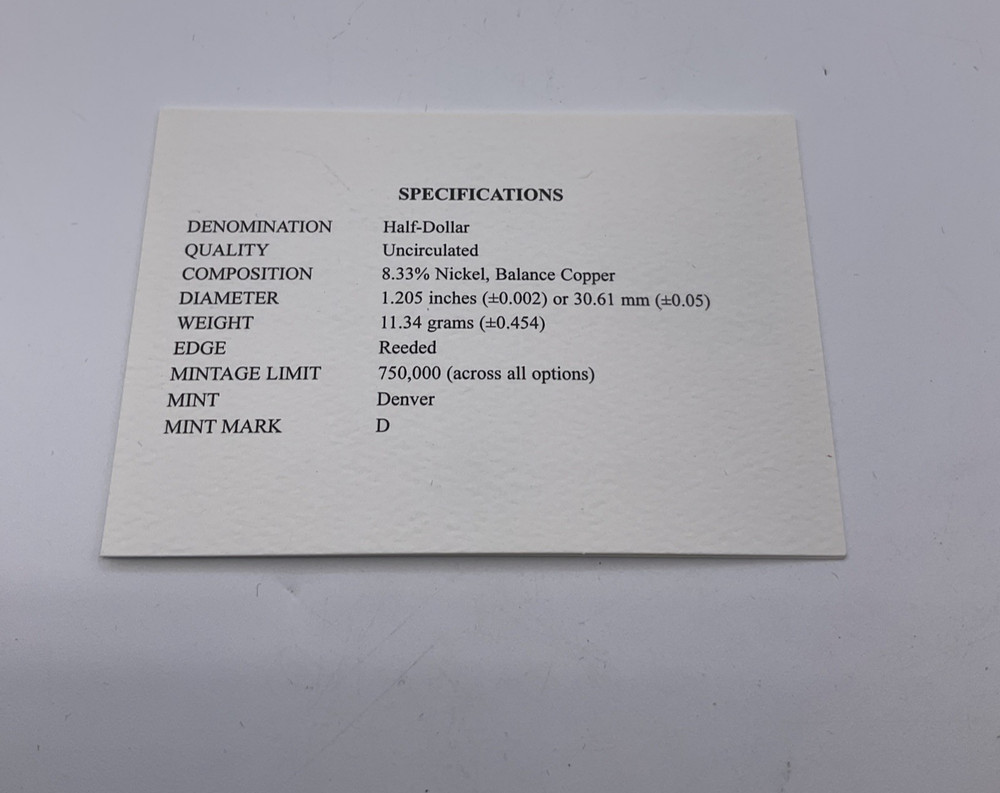 2013-D 5-Star Generals Commemorative Coin Program Uncirculated Clad Half Dollar