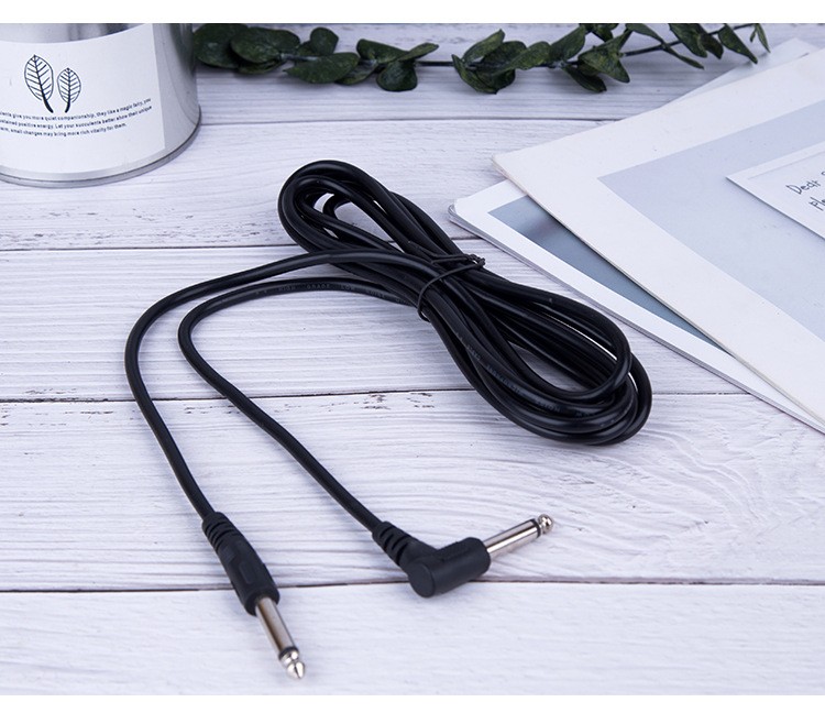 2Pcs Electric Patch Cord Guitar Amplifier Amp Cable Right Angle 90 Degree 10FT