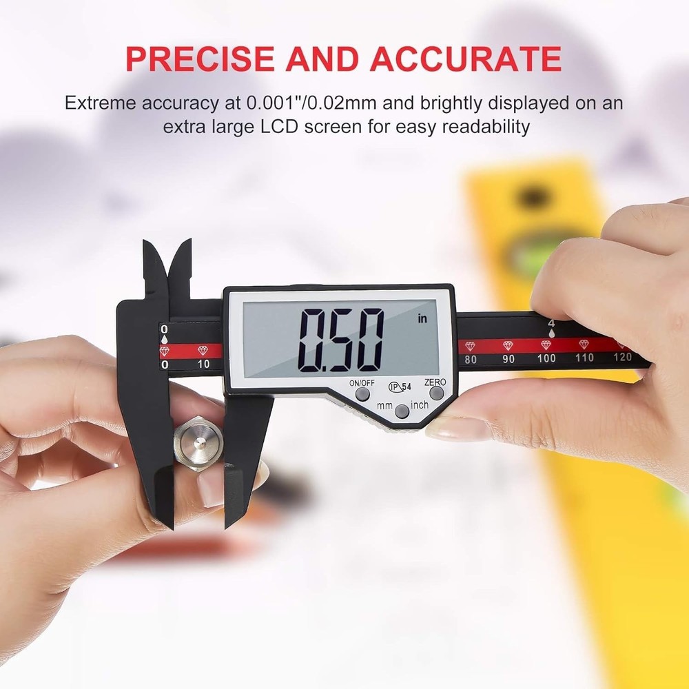 6" Digital Caliper with Large LCD & Auto Shut-Off for Precision Measurements