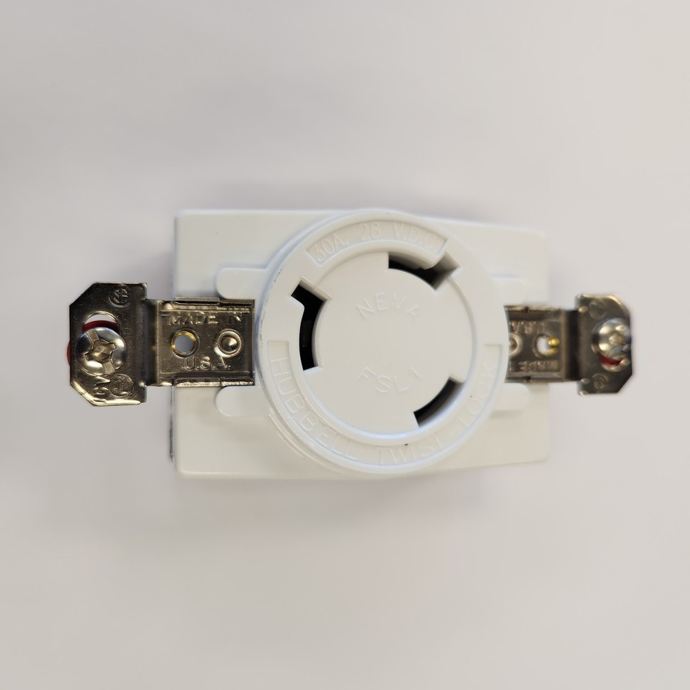 Hubbell White 30 amp Downrigger Receptacle (HBL328DCR)