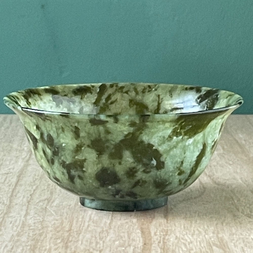 CHINESE Spinach Jade Bowl - 4” diameter