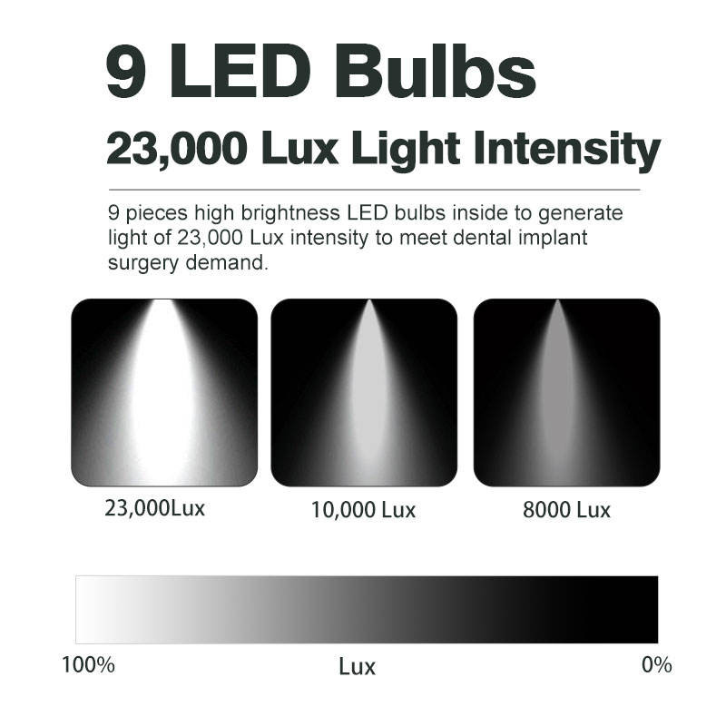 Ceiling Mounted Dental LED Operating Light Sensor Light 9 Led Bulbs Exam Light