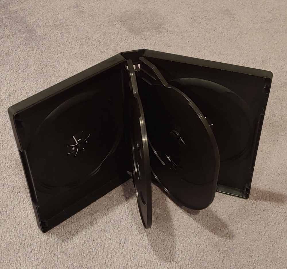 5 Black 22mm "Chubby" 6 Disc CD/DVD Storage Box Cases