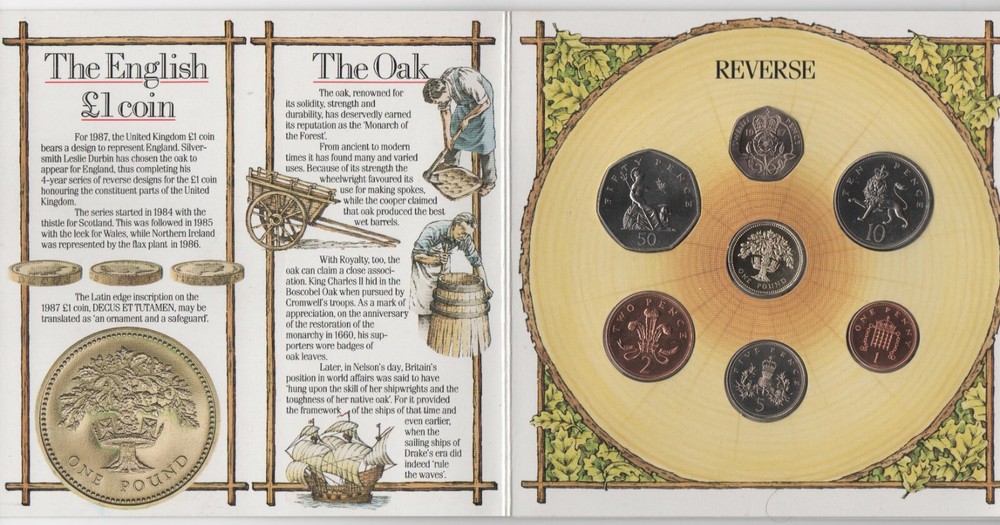 World Coins Great Britain 1987 Mint Coin Colection