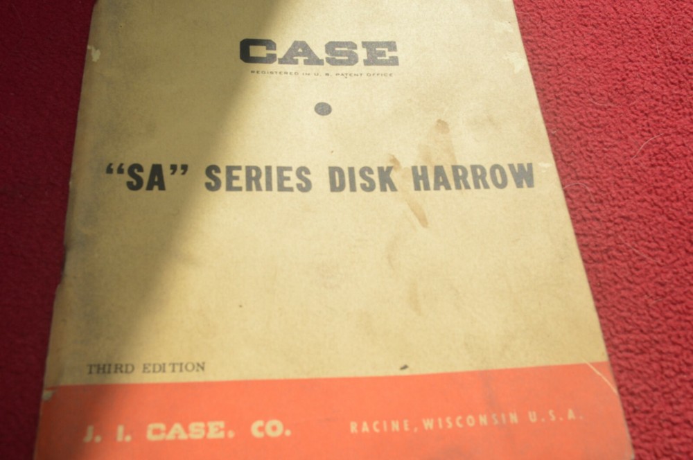 Case Tractor SA Disk Harrows Operator's Manual AMIL15
