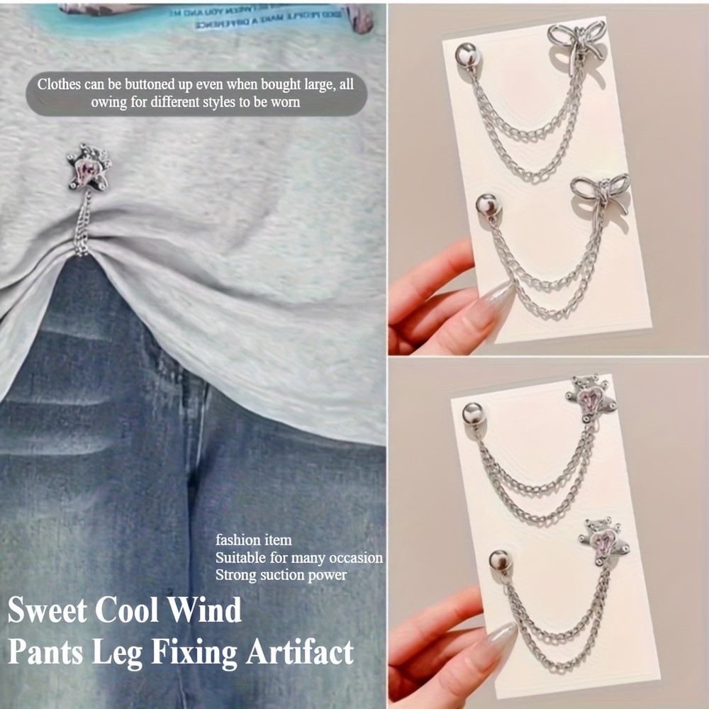 Multi-Functional User Friendly Sturdy 6 Women's No-Sew Adjustable Pant Hem Clips