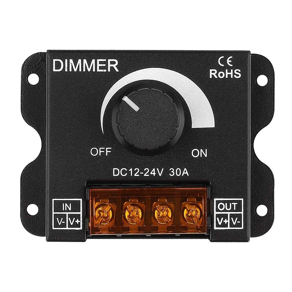 30A Wall-Mounted LED Dimmer with Adjustable Brightness for 5050 3528 Strips