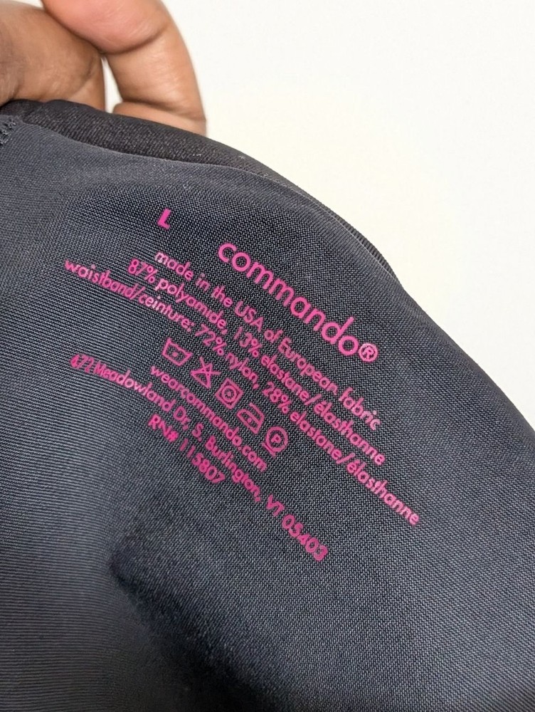 Commando Neoprene Pants Split Front Black Sz L