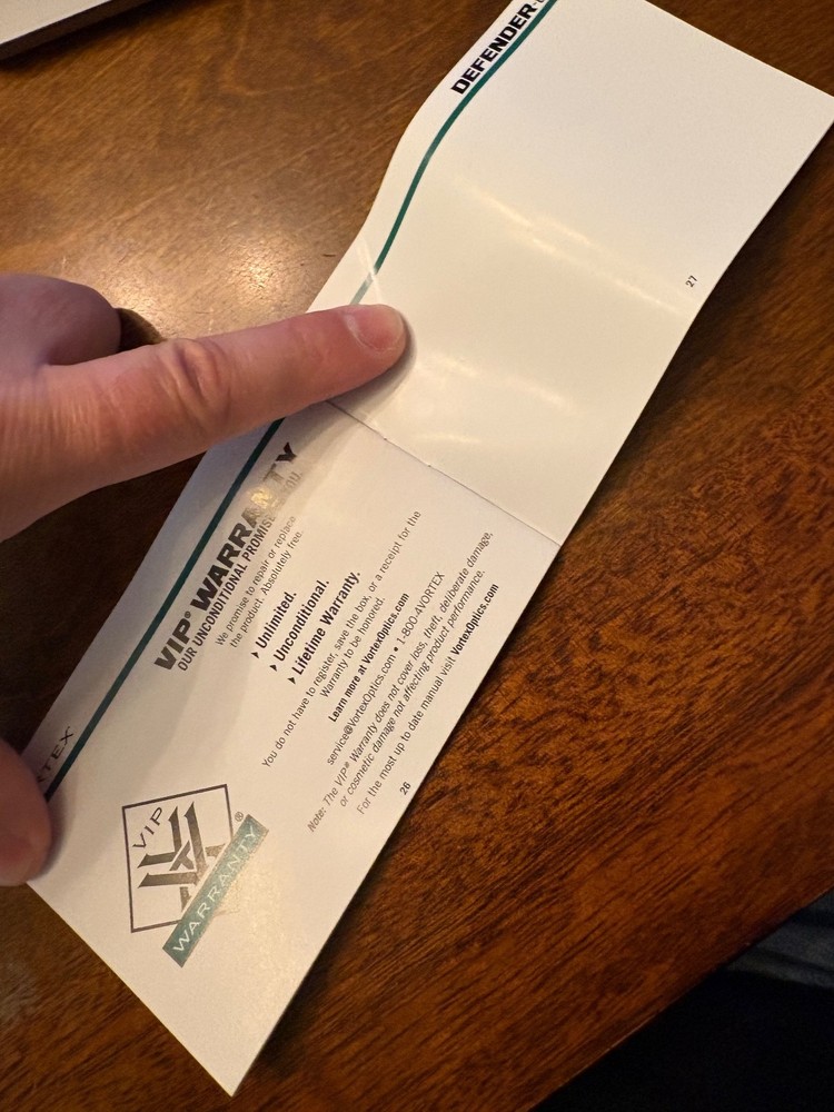 Vortex Defender CCW Product Manual Instruction Manual
