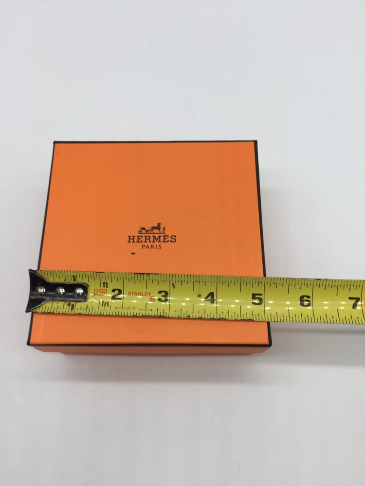 Hermes Empty Gift Box Rectangle Classic Orange Brown Logo 5”x5”