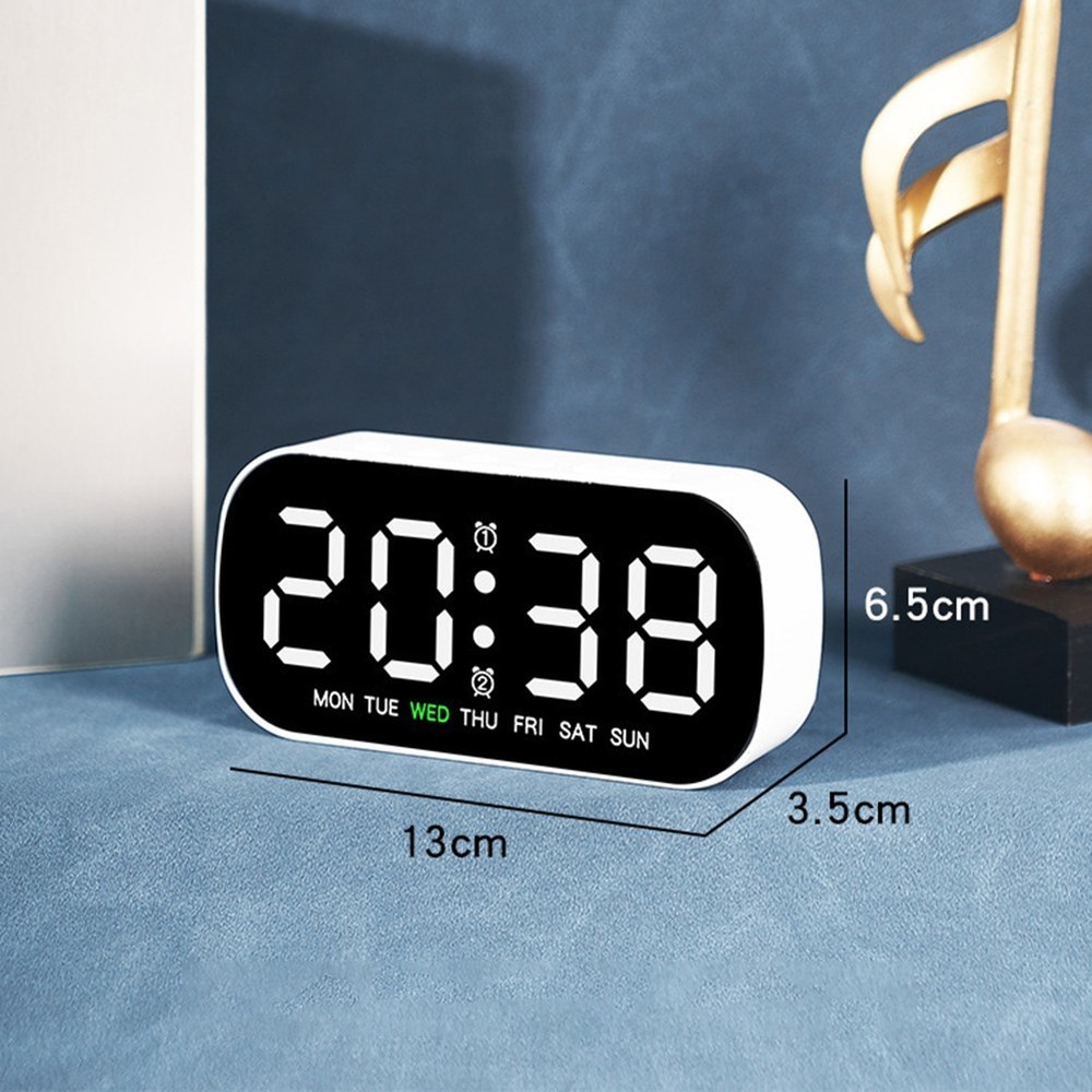 Electronic Alarm Clock with LED Date Temperature Display for Home Office Use