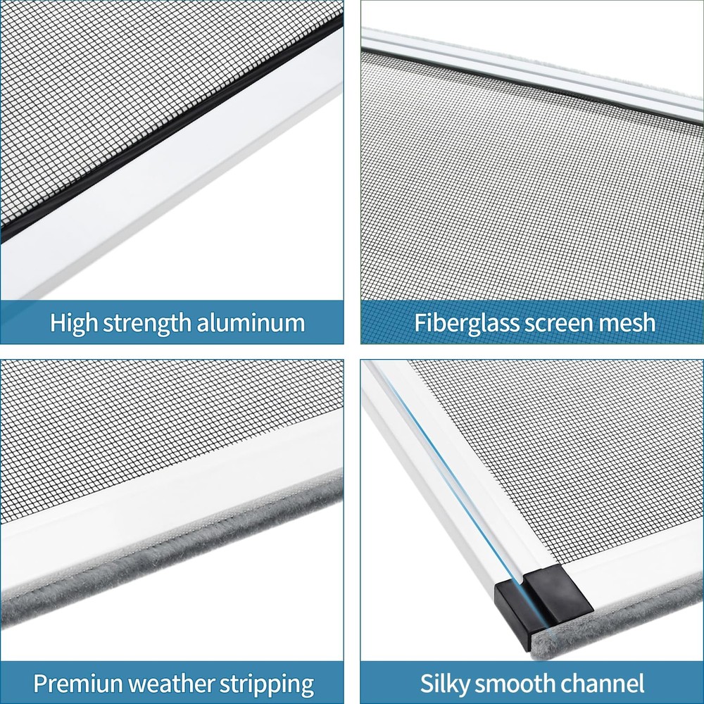 Yoochee Expandable Window Screen 2 Pack Adjustable Large Replacement Screens 18"