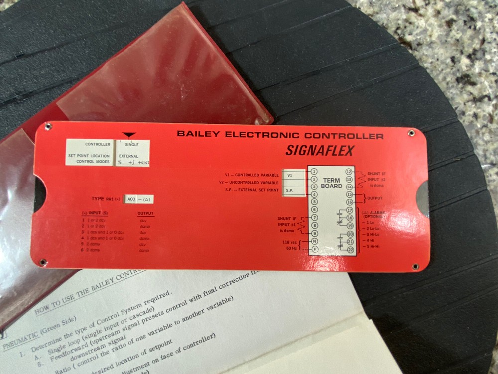Vtg BAILEY METER CO. Controller Application Slide Rule Pneumatic Electronic 1969