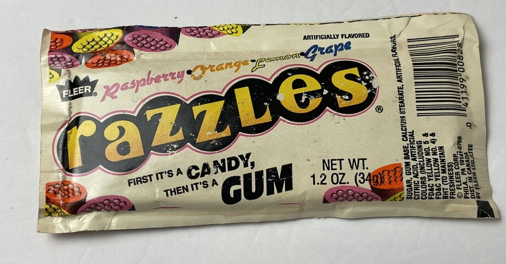 1980's FLEER RAZZLES Candy full package wrapper vintage