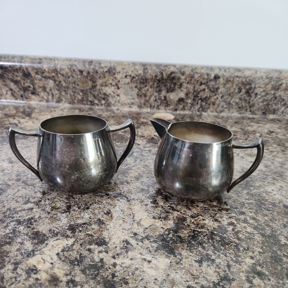 F B Roger Silver Co 1883 Silver On Copper Sugar & Creamer Set