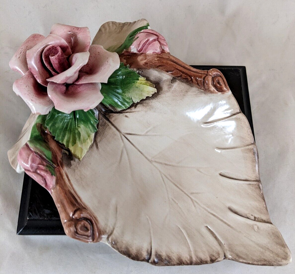 Vintage Capodimonte Floral Dish