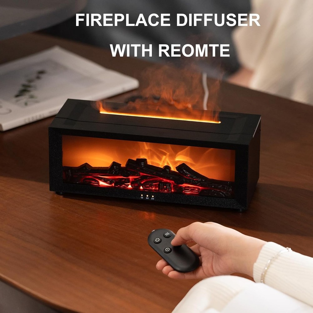 Fireplace Aroma Essential Oil Diffuser, Scent Aroma Diffuser with Remote Control