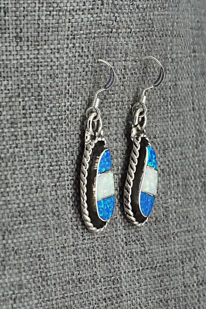 Opalite & Sterling Silver Inlay Earrings - Susie Lowsayatee