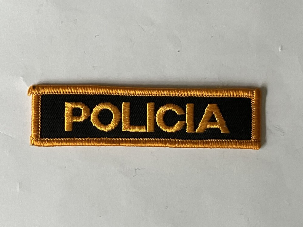 Policia Police pocket tab patch, 10cms in length