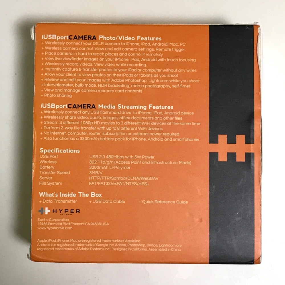 NEW Hyper Drive iUSB port Camera DSLR Wireless Camera Control