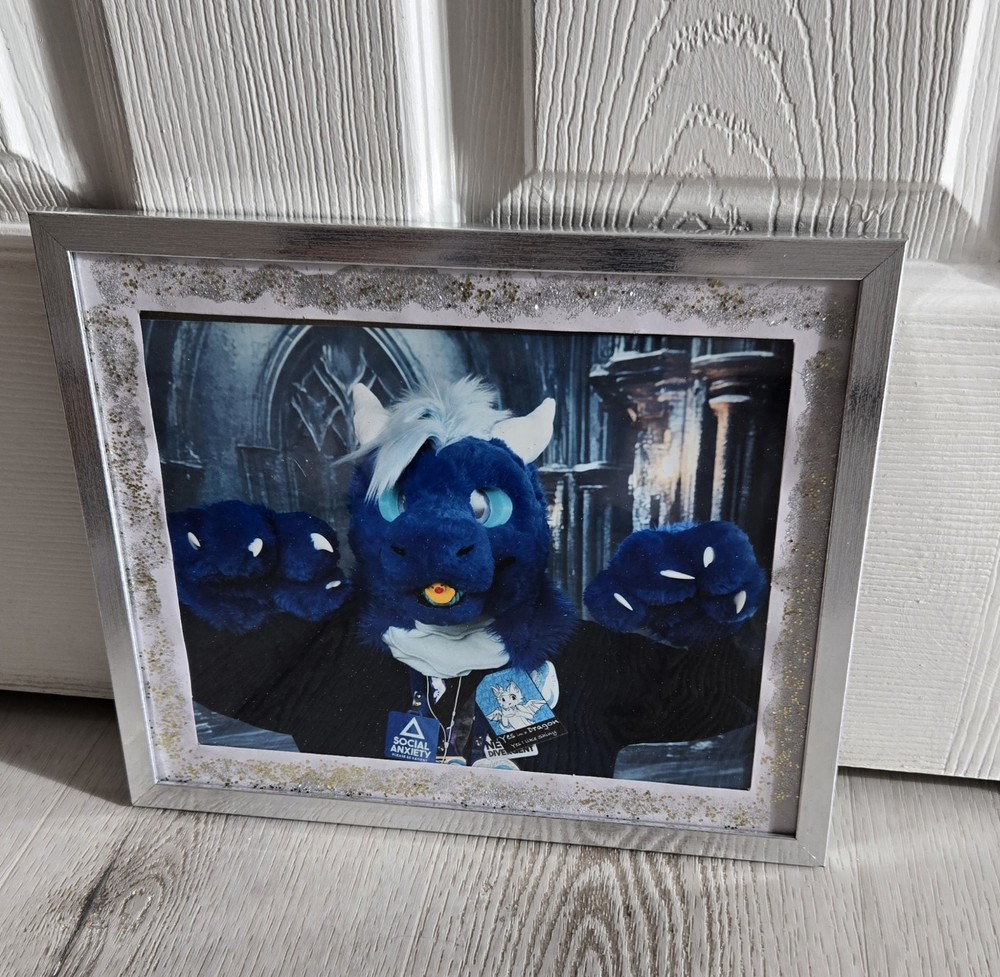 Fun Furry Silver Framed Photo Clasp On Back