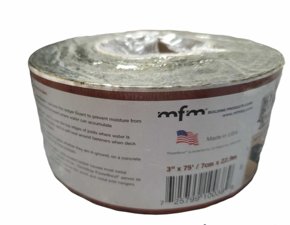 DECKWRAP POWERBOND 3"X75' SELF ADHERING PROTECTIVE WRAP