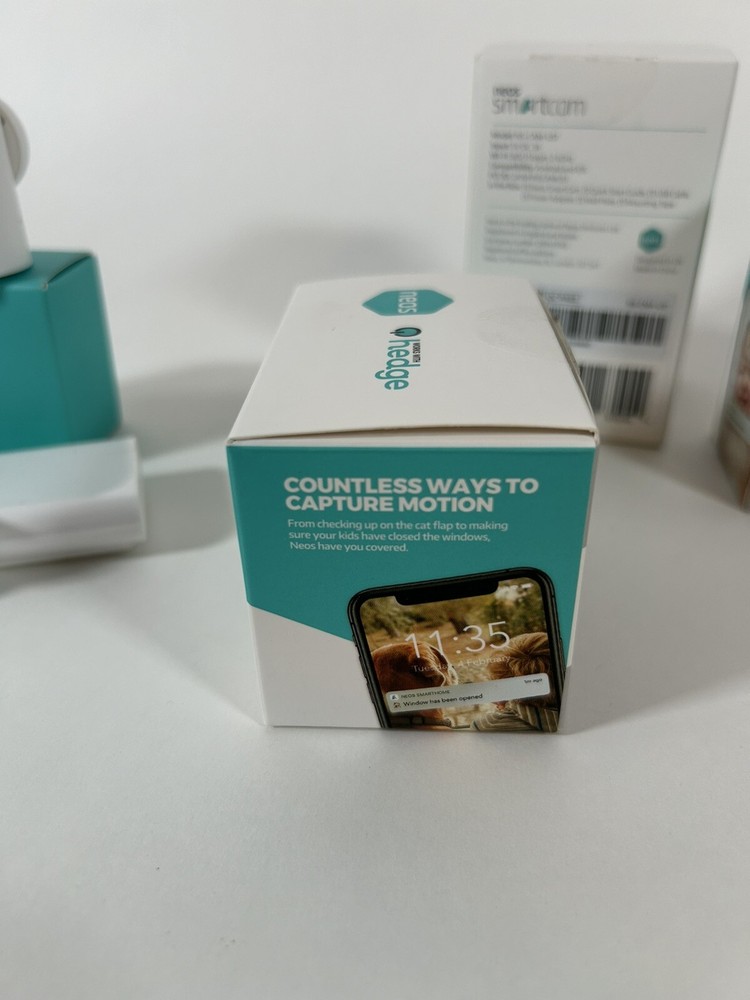 Neos Smart Motion Kit, Smart Leak Sensor Kit, Smartcam Unused Set Hedge