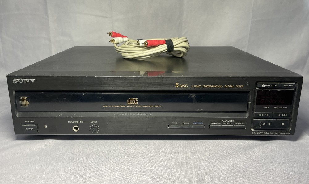 Sony CDP-C305 5-Disc CD Changer 4x Oversampling Black Tested