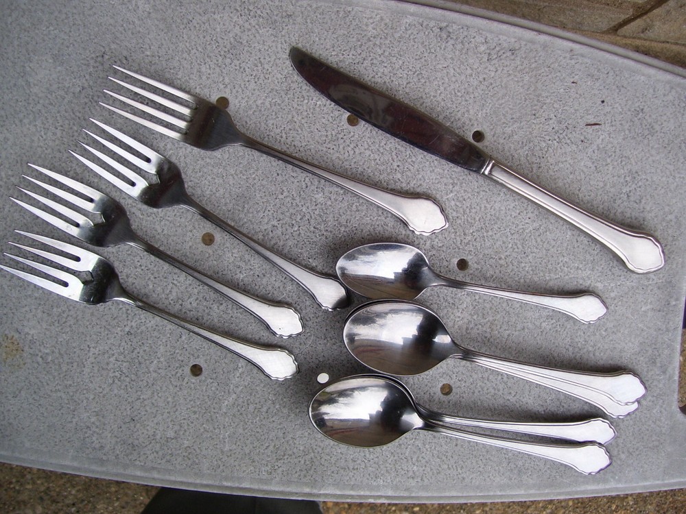 9 Pcs Oneida Ltd Rogers Stainless SUMMER MIST PRE-OWNED 9 PIECES