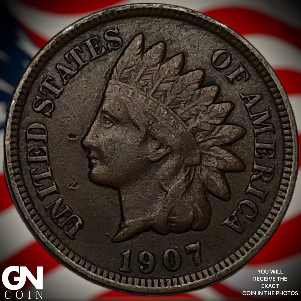1907 Indian Head Cent Penny X0959